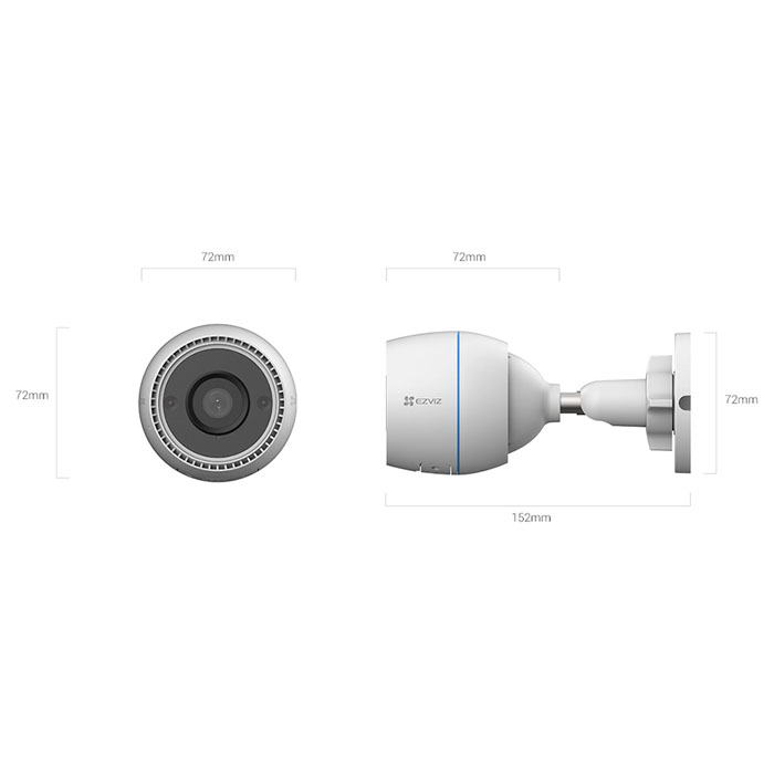 Ezviz OUTPRO - Cámara de Vigilancia, Exteriores, 3 MP, WiFi 2.4GHz, MicroSD, IP67, Visión Nocturna a Color, Detección de Movimiento, Audio bidireccional